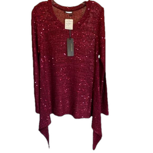 Ladies long sweater with sequins NWT John Fashion Size Medium mermaid bottom.